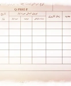 نمونه فرم درخواست جذب نيروي انساني