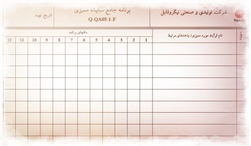عکس نمونه فرم برنامه جامع سالیانه ممیزی_5