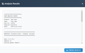 پنجره خروجی درنسخه ابری نرم افزار SQFEAnalyst